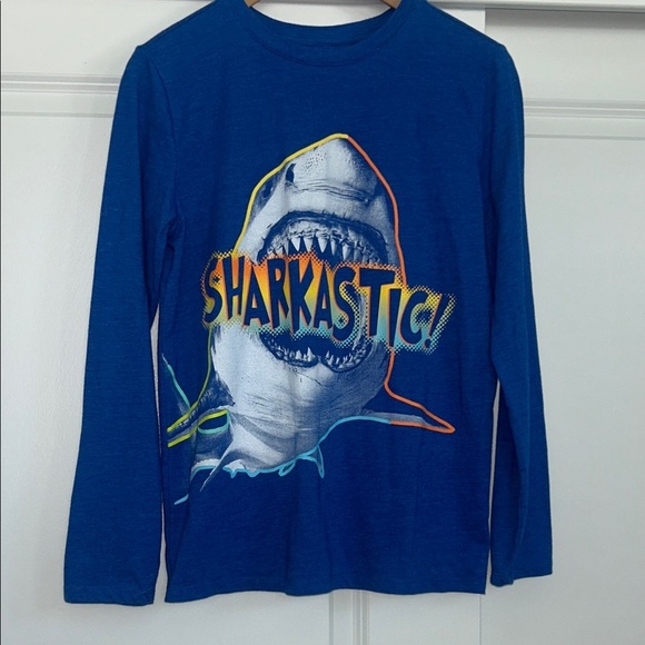 Cat & Jack Other - Sharkastic! Boys' Long Sleeve Graphic Tee - Blue